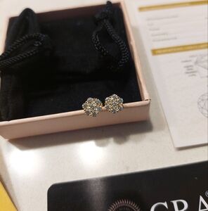 Diamond Flower 14K Gold Plated Moissanite Earrings
